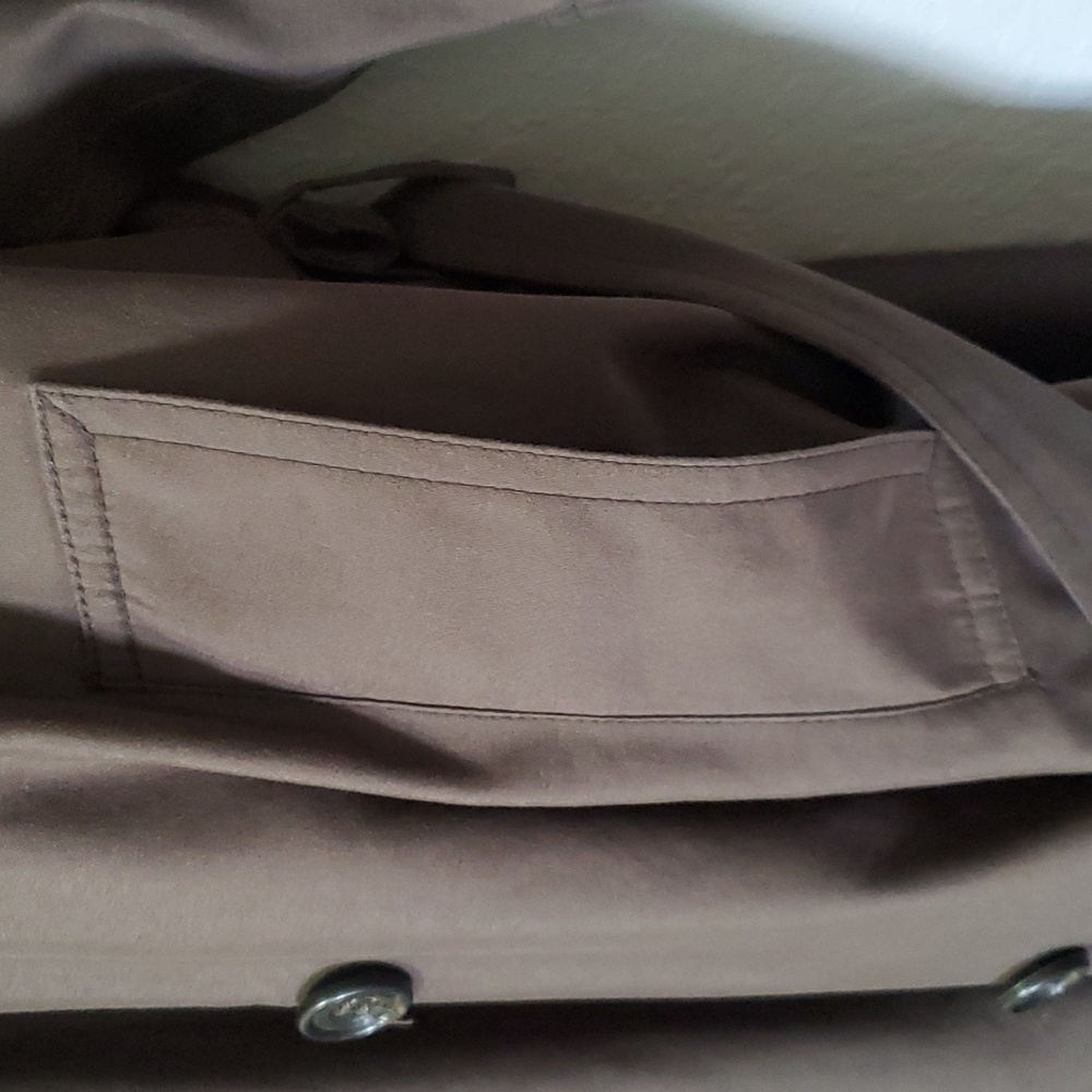 Vintage 1980s Misty Harbor Double Breasted Wool Blend Trench Coat Brown 40S - Picture 9 of 15